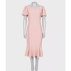 Dolce & Gabbana Pink Viscose Flounce Hem Fitted Dress IT44